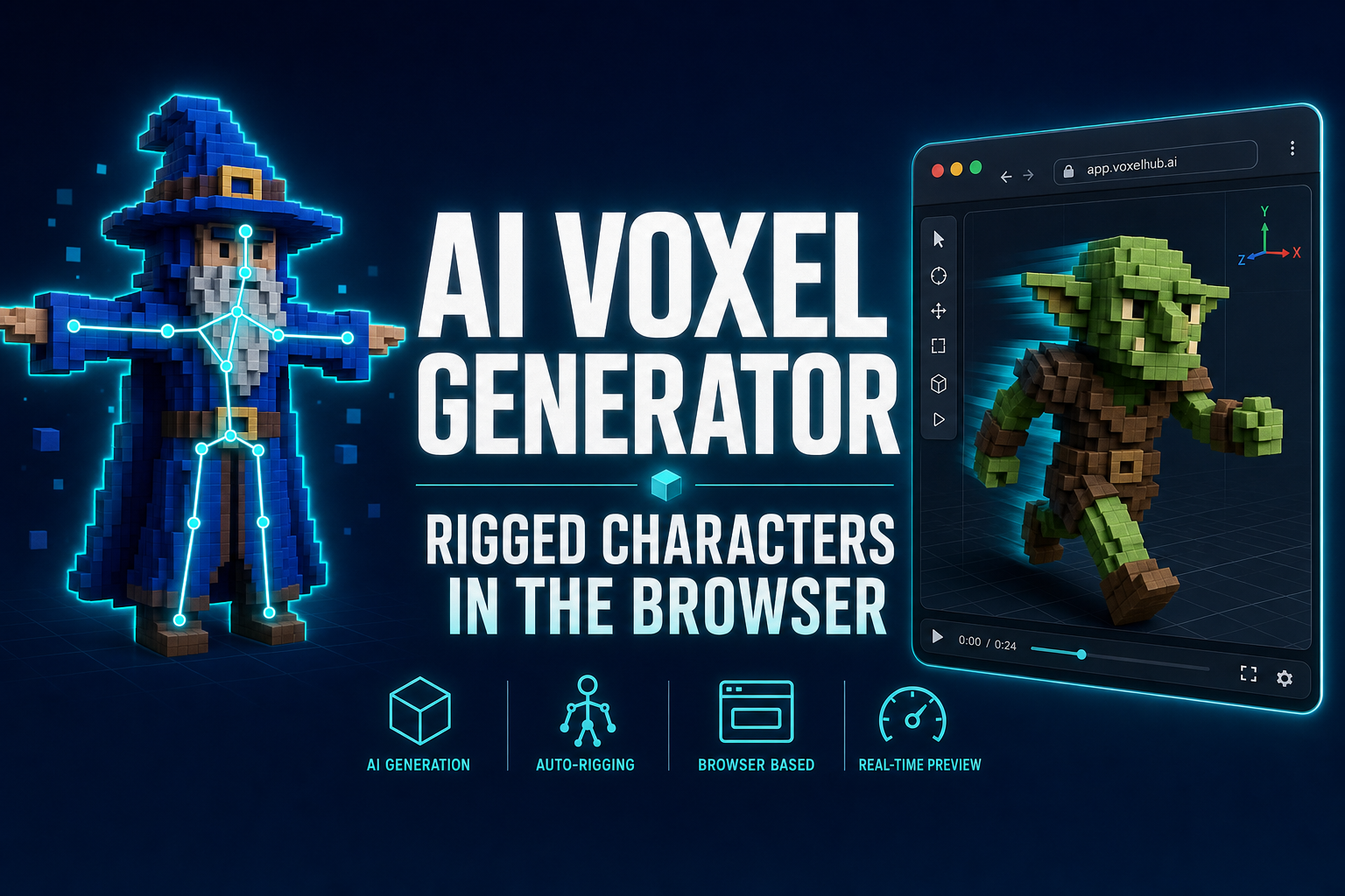 AI Voxel Generator: Rigged Characters in the Browser