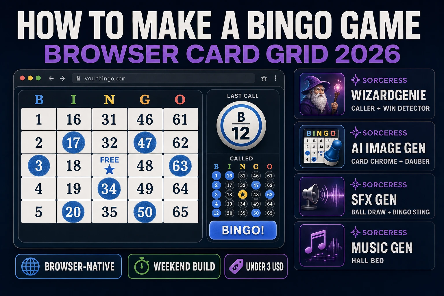 Bingo How to Make a Bingo Game (Browser Card Grid 2026)