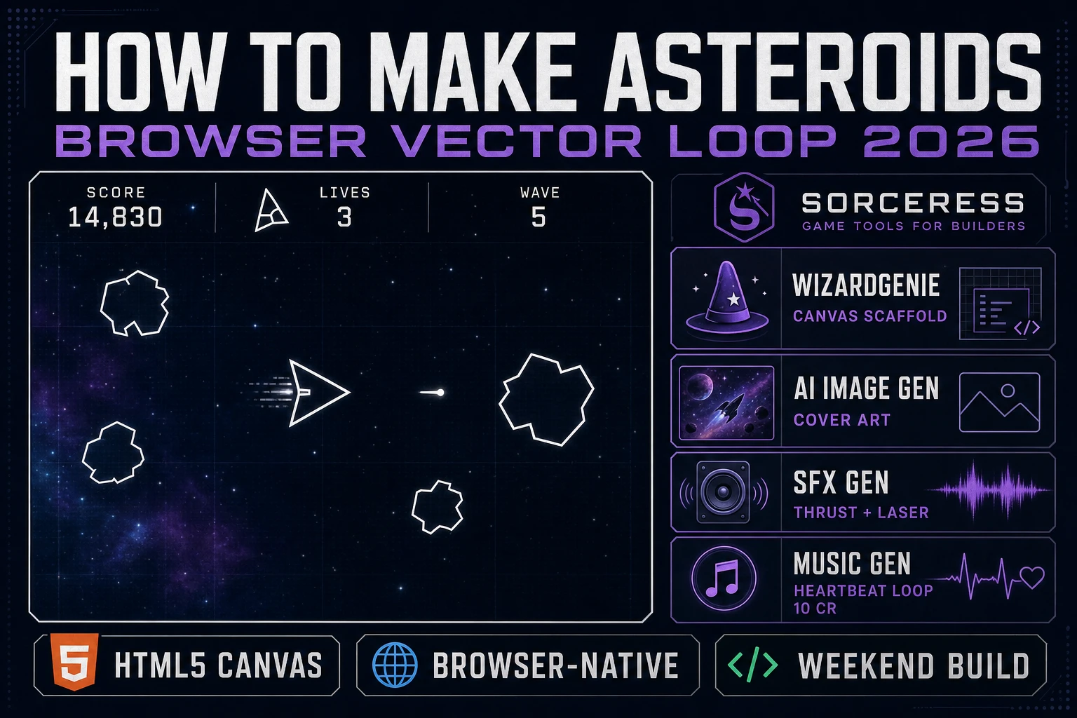 Blast How to Make Asteroids (Browser Vector Loop 2026)