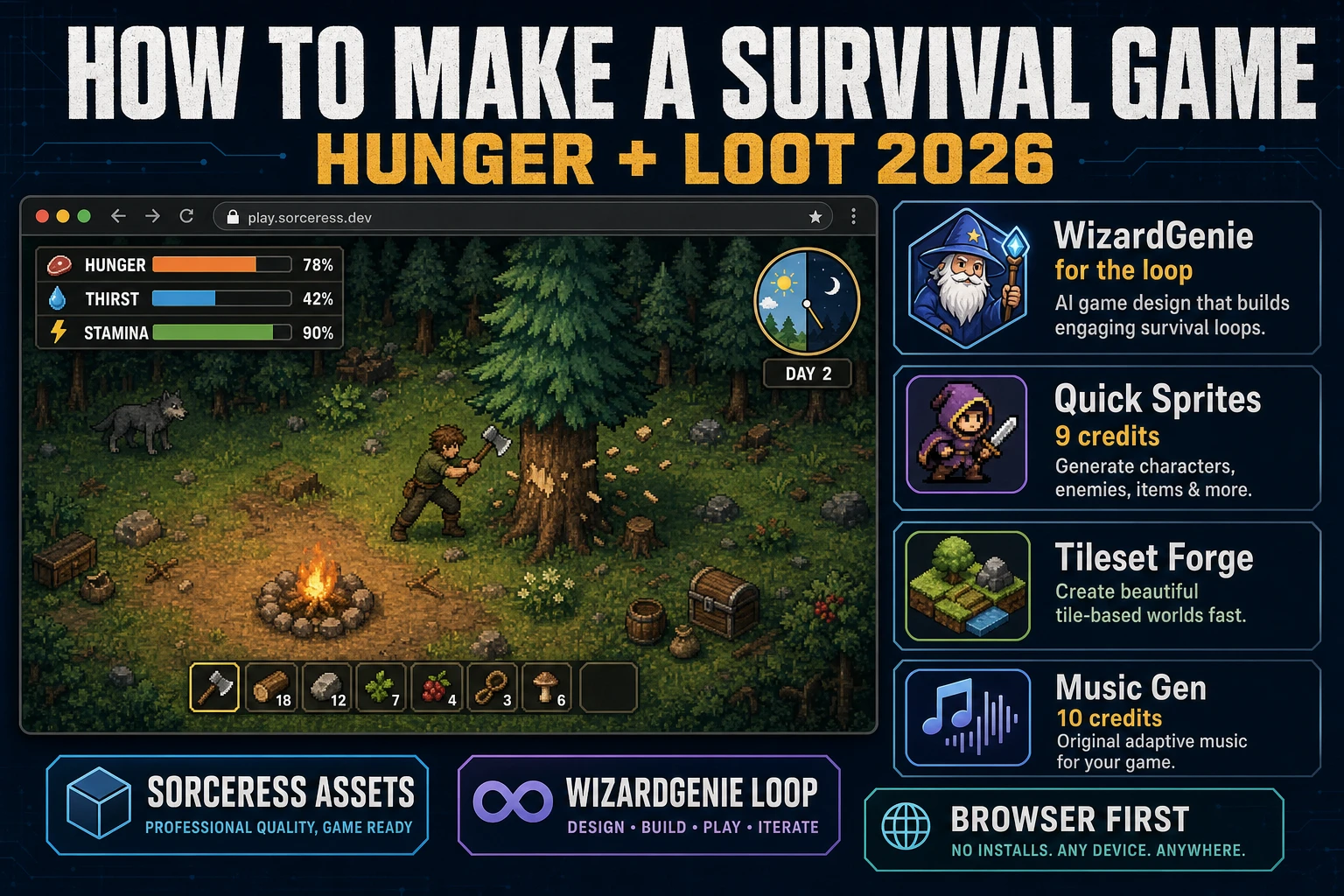 Brave How to Make a Survival Game (Hunger + Loot 2026)