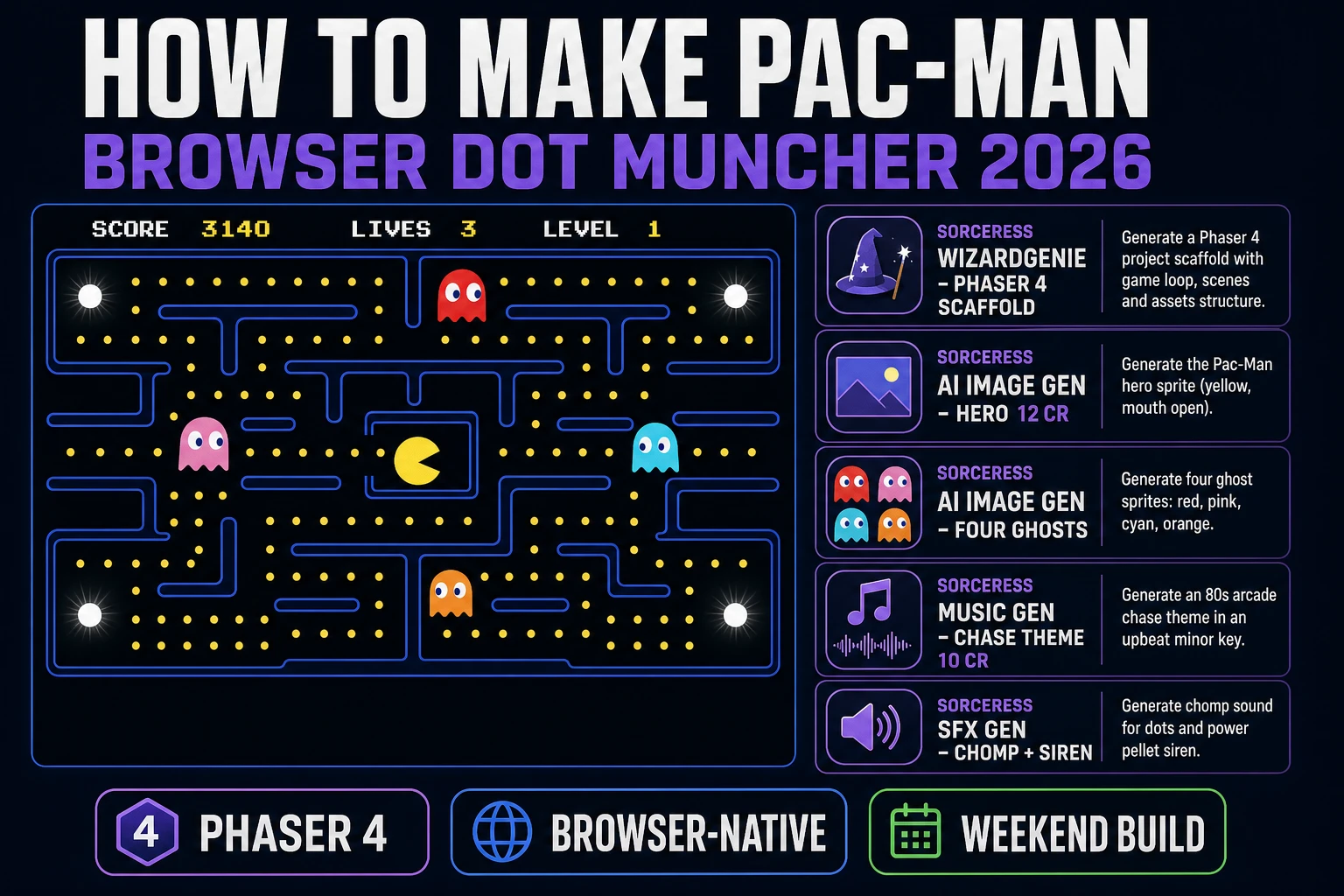 Chomp How to Make Pac-Man (Browser Dot Muncher 2026)