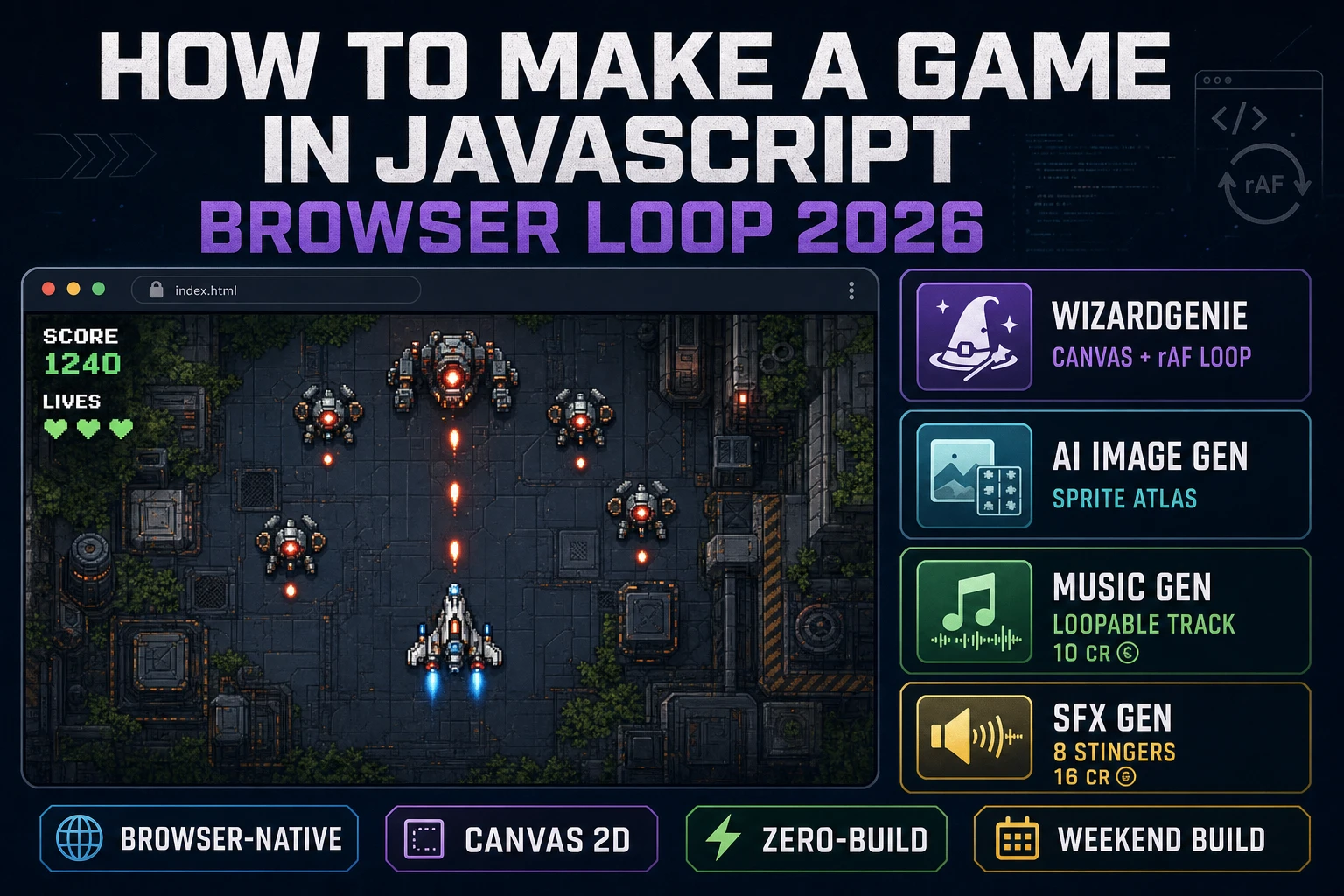 Code How to Make a Game in JavaScript (Browser Loop 2026)
