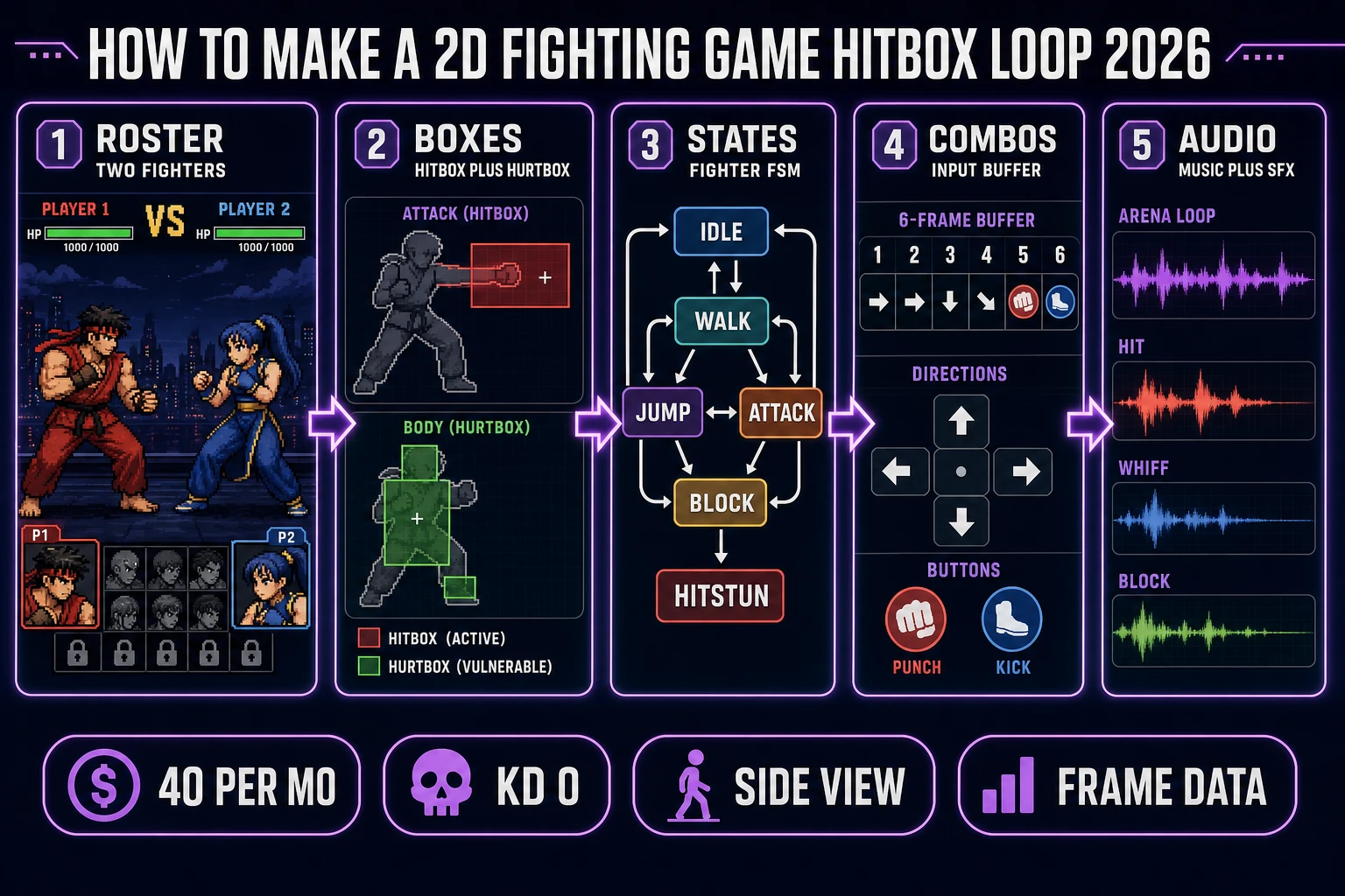 How to make a 2d fighting game hitbox loop 2026 pipeline overview