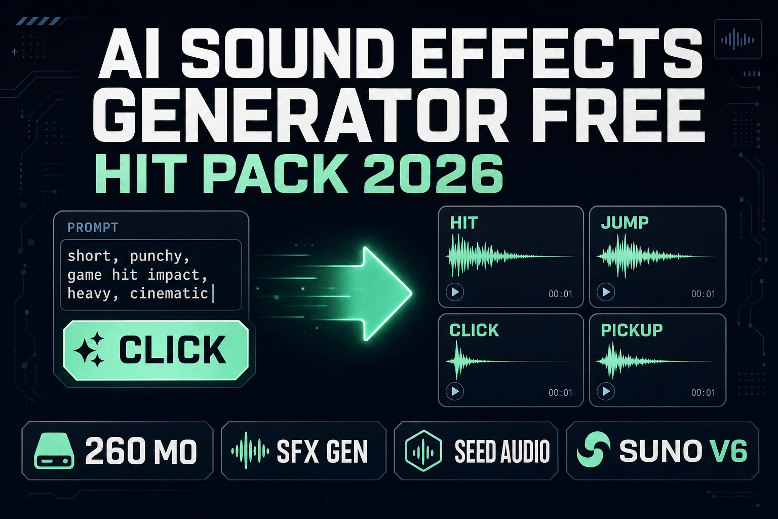 Cue AI Sound Effects Generator Free (Hit Pack 2026)