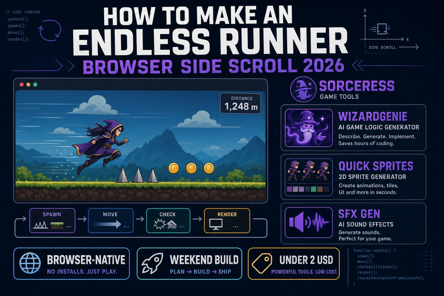 Dash How to Make an Endless Runner (Browser Side Scroll 2026)