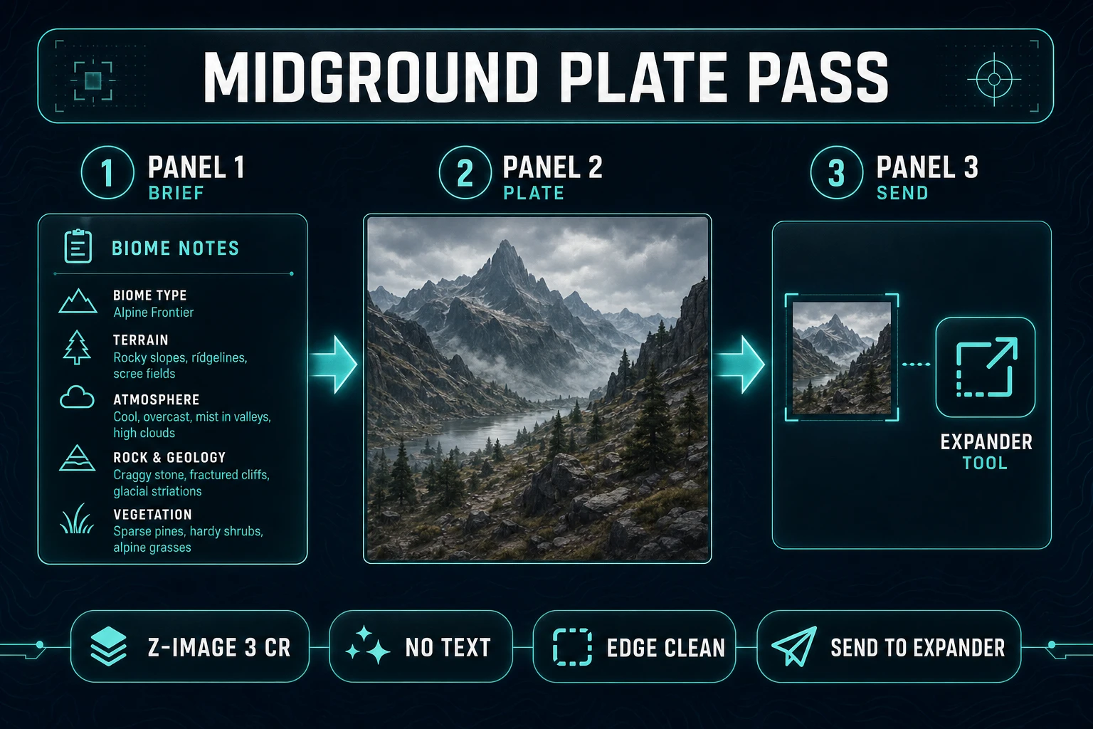 AI Image Gen midground plate pass before ai outpainting expand, verified July 12, 2026