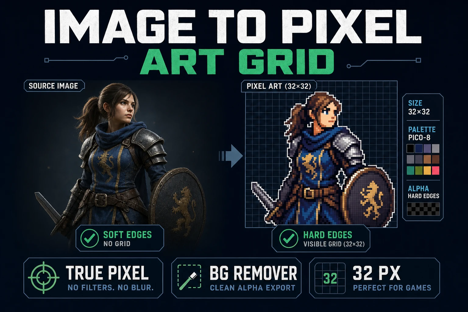 Fit an Image to Pixel Art Grid (Tile-Ready)