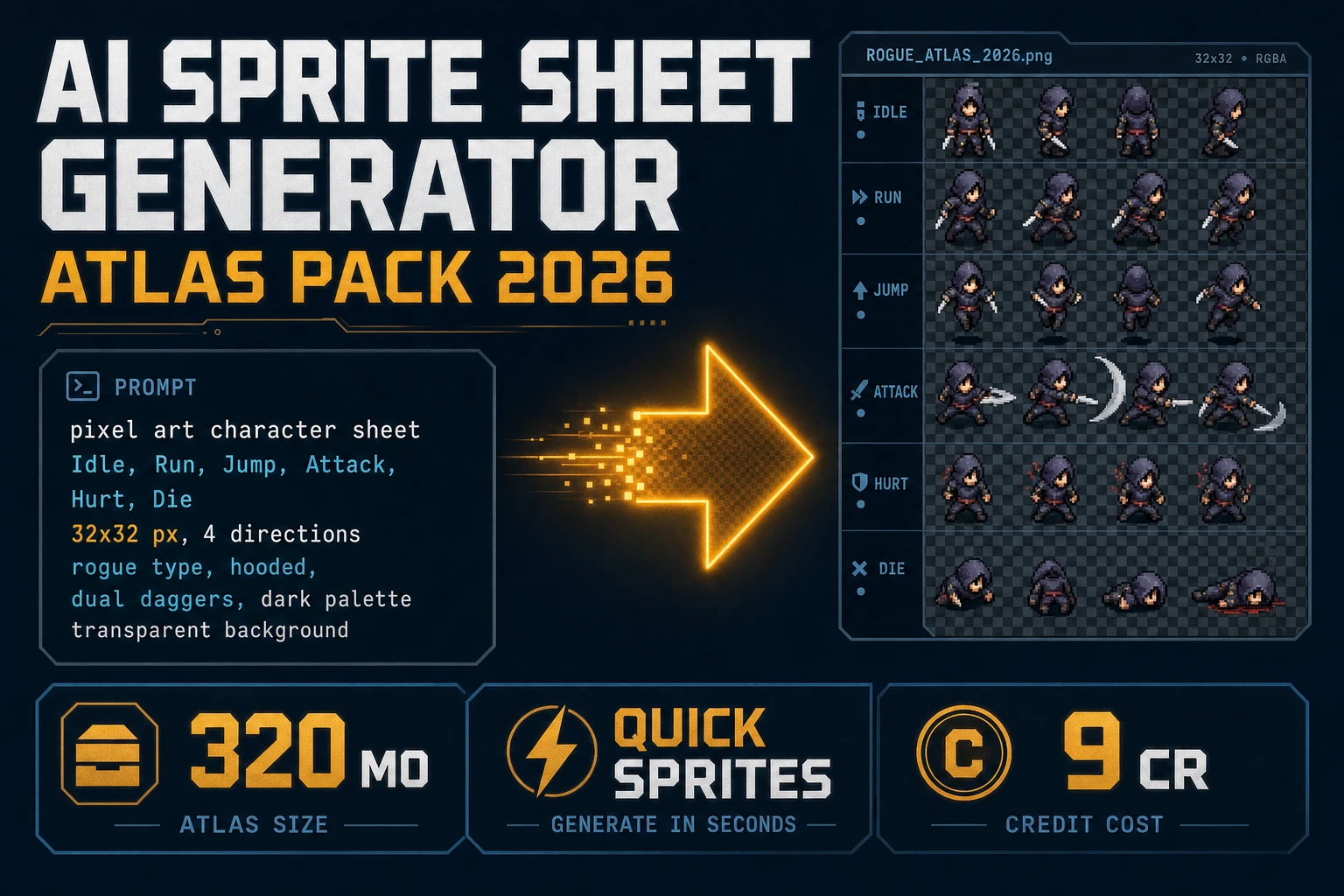 Forge AI Sprite Sheet Generator (Atlas Pack 2026)