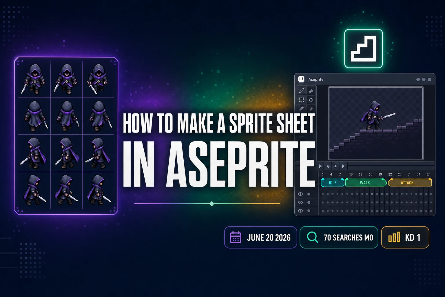 Frame How to Make a Sprite Sheet in Aseprite (AI 2026)