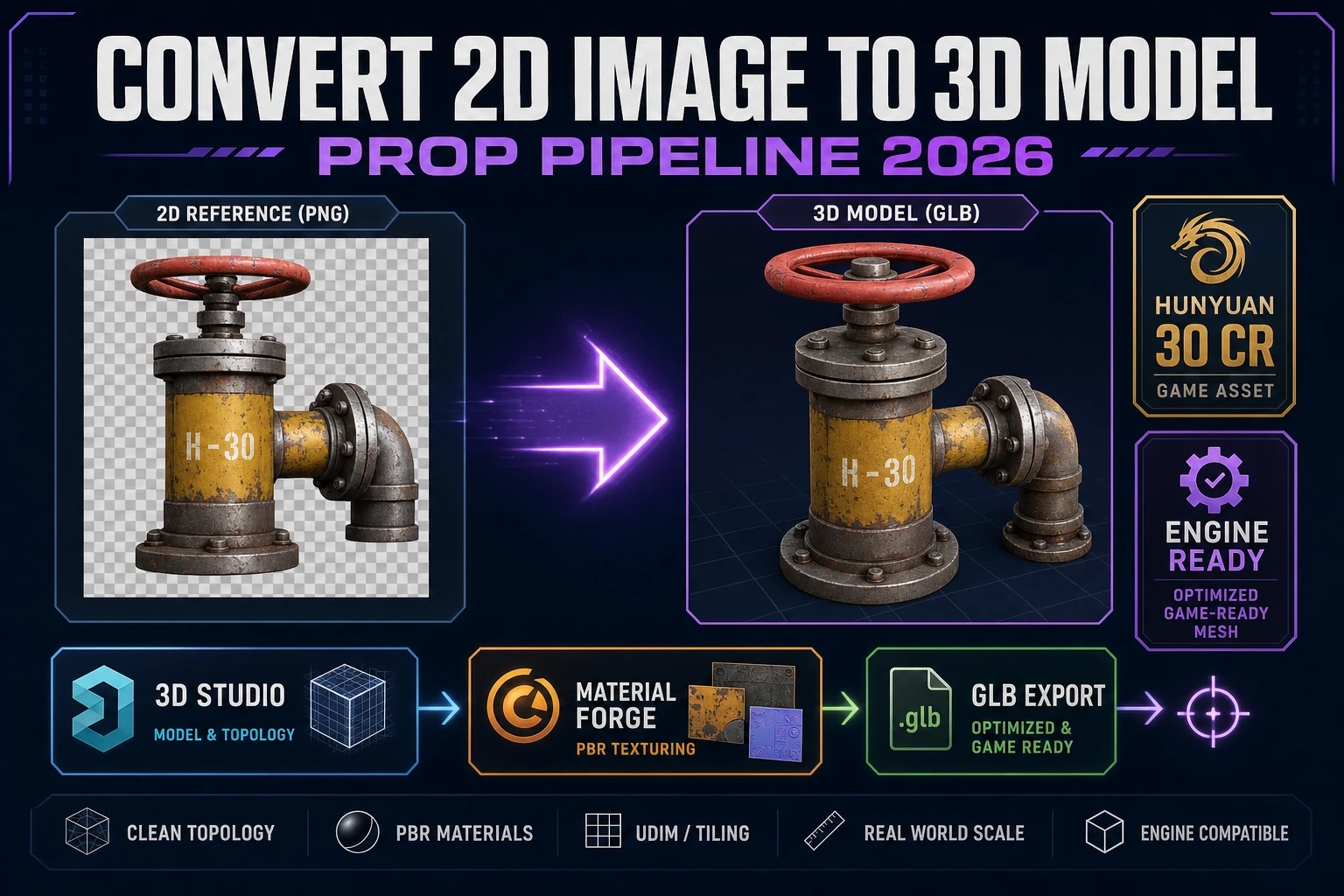Gauge Convert 2D Image to 3D Model (Prop Pipeline 2026)