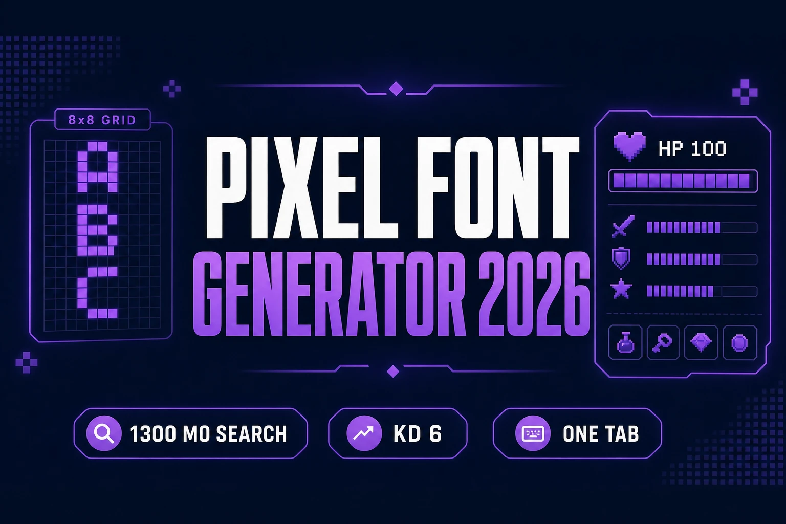 Glyph a Pixel Font Generator (Game UI Type 2026)
