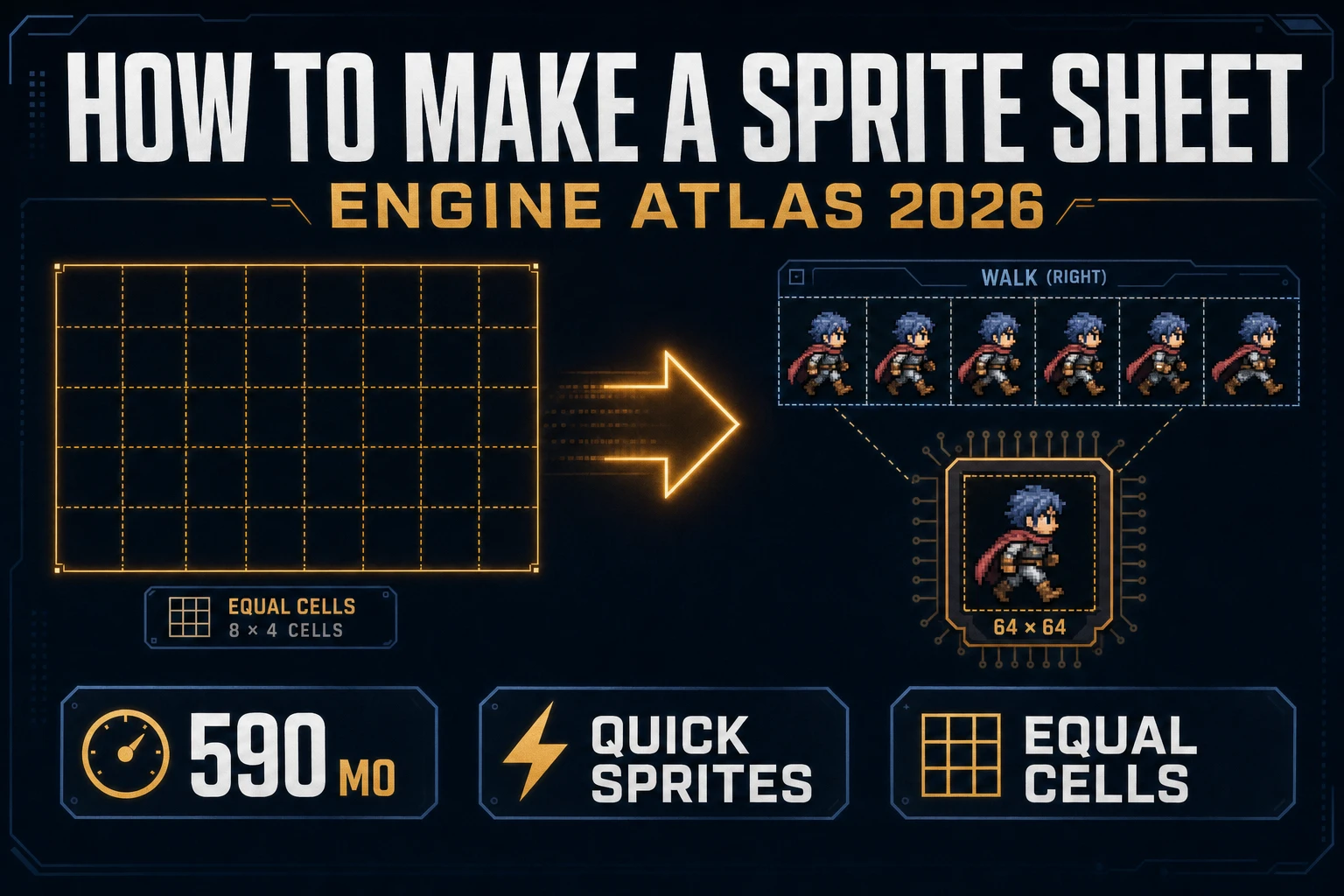 Grid How to Make a Sprite Sheet (Engine Atlas 2026)