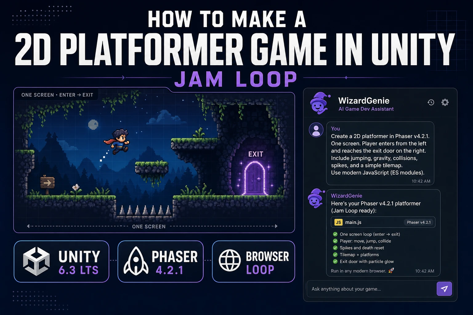 Grip How to Make a 2D Platformer Game in Unity (Jam Loop)