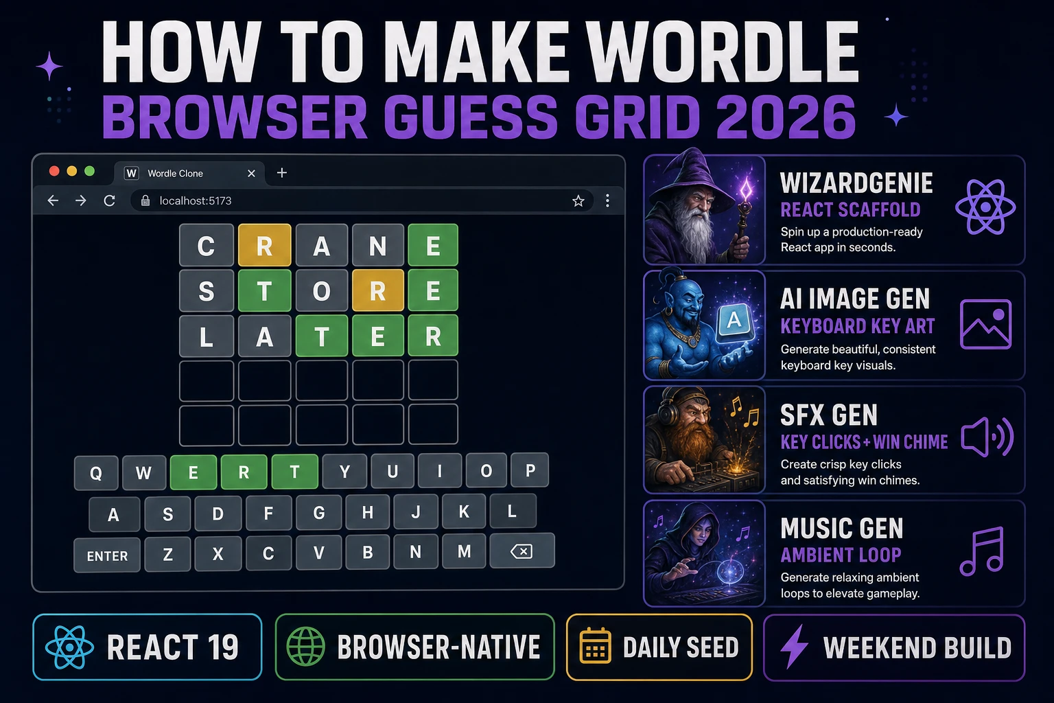 Guess How to Make Wordle (Browser Guess Grid 2026)