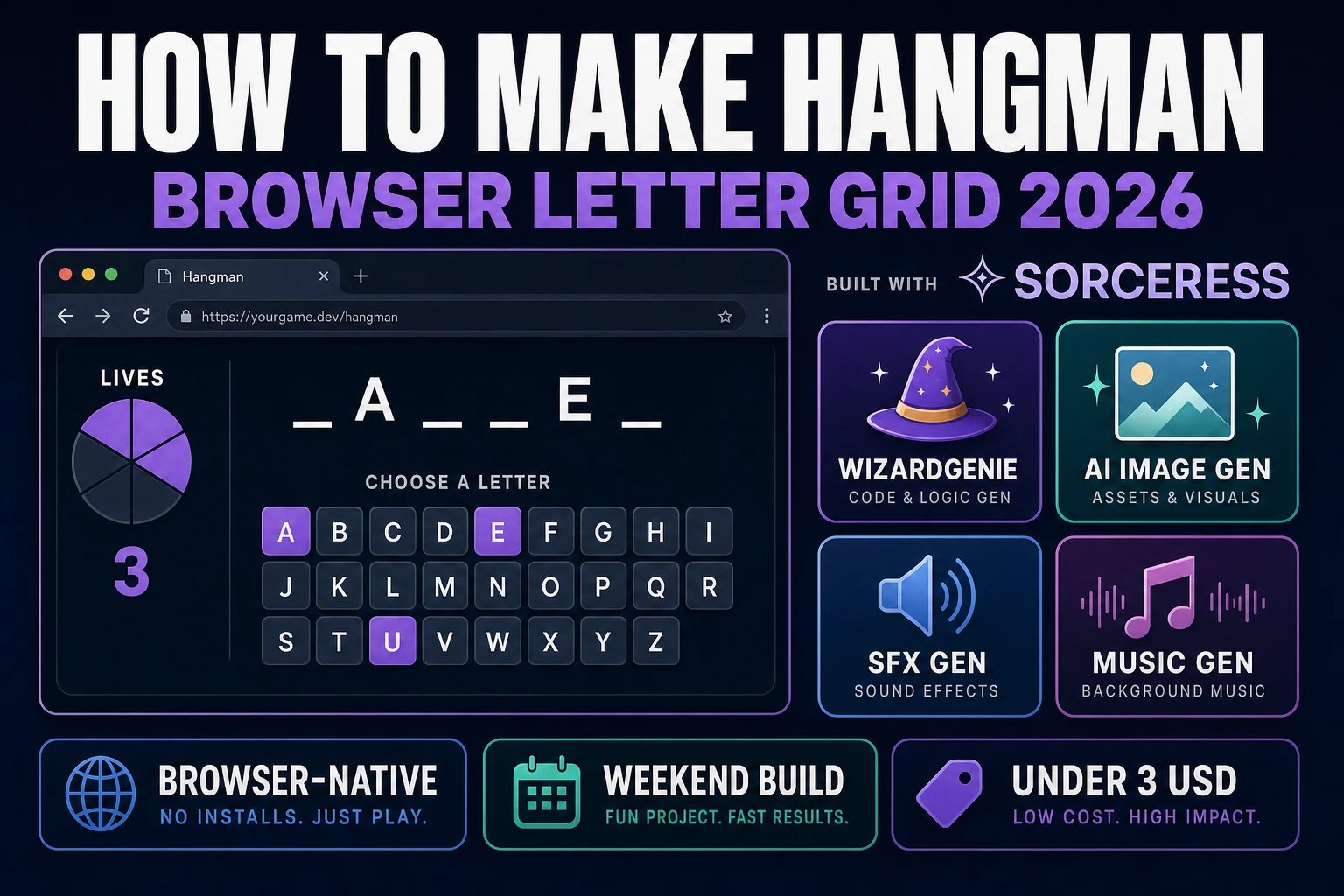 Hang How to Make Hangman (Browser Letter Grid 2026)