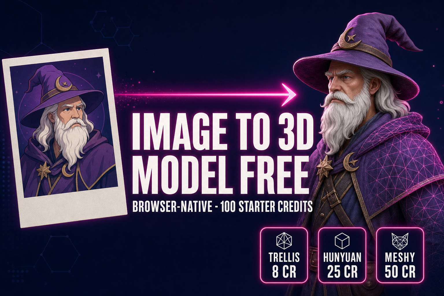Hatch an Image to 3D Model Free Workflow (Browser-Native)