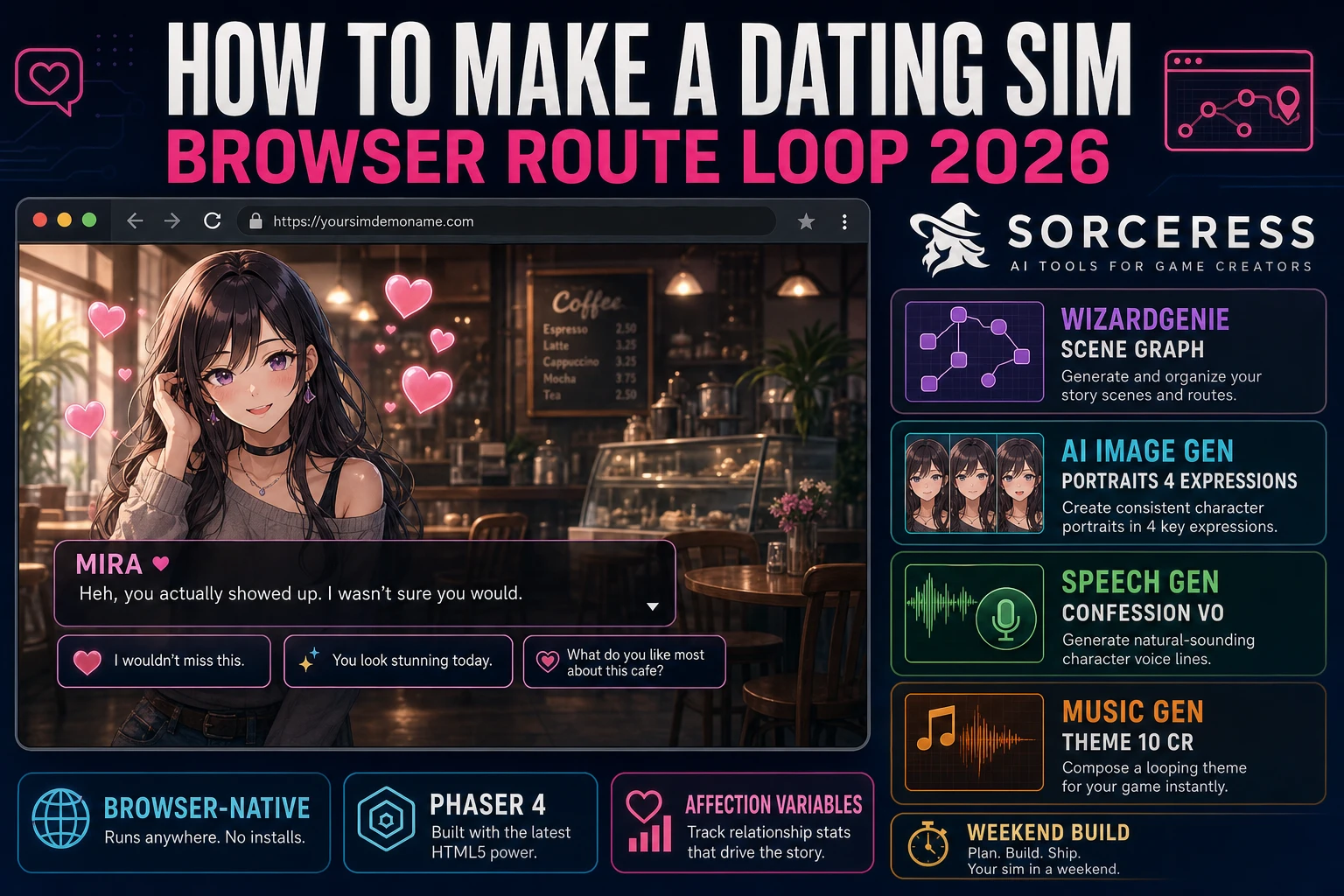 Heart How to Make a Dating Sim (Browser Route Loop 2026)