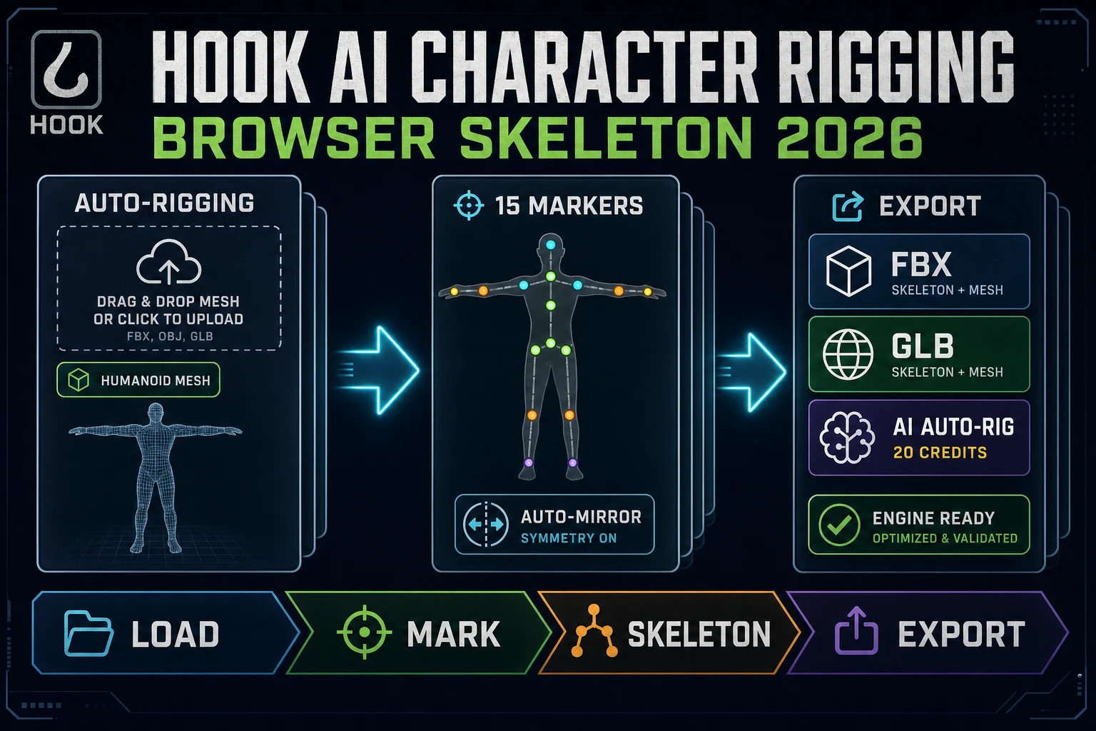 Hook AI Character Rigging (Browser Skeleton 2026)