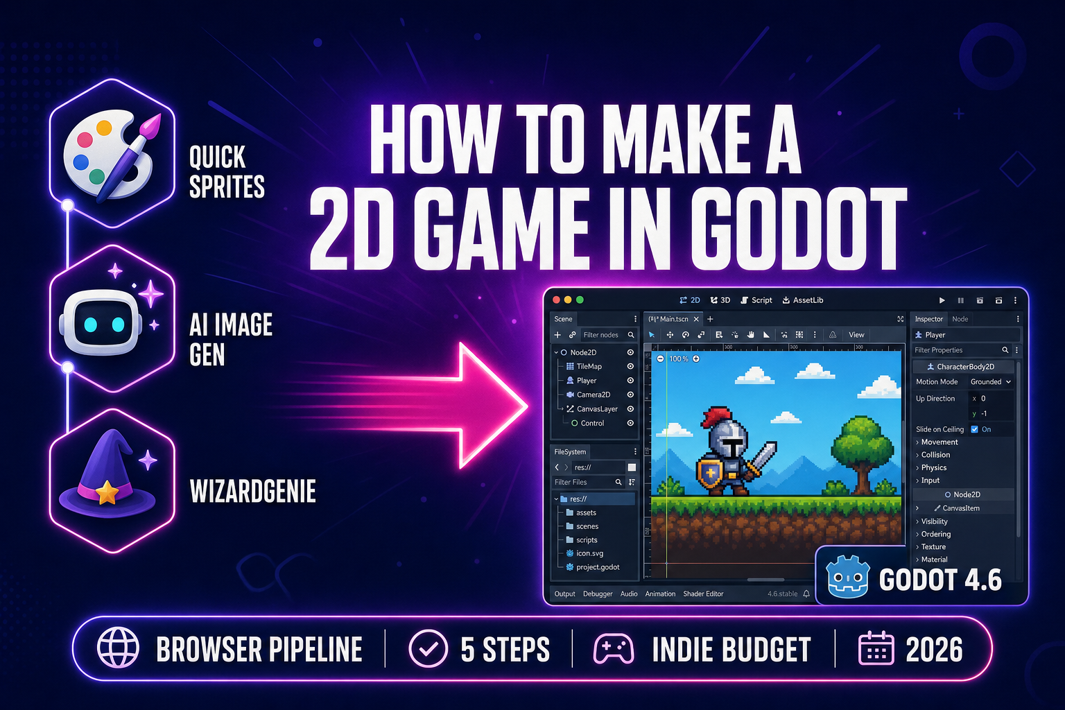 How to Make a 2D Game in Godot (Browser AI Pipeline)