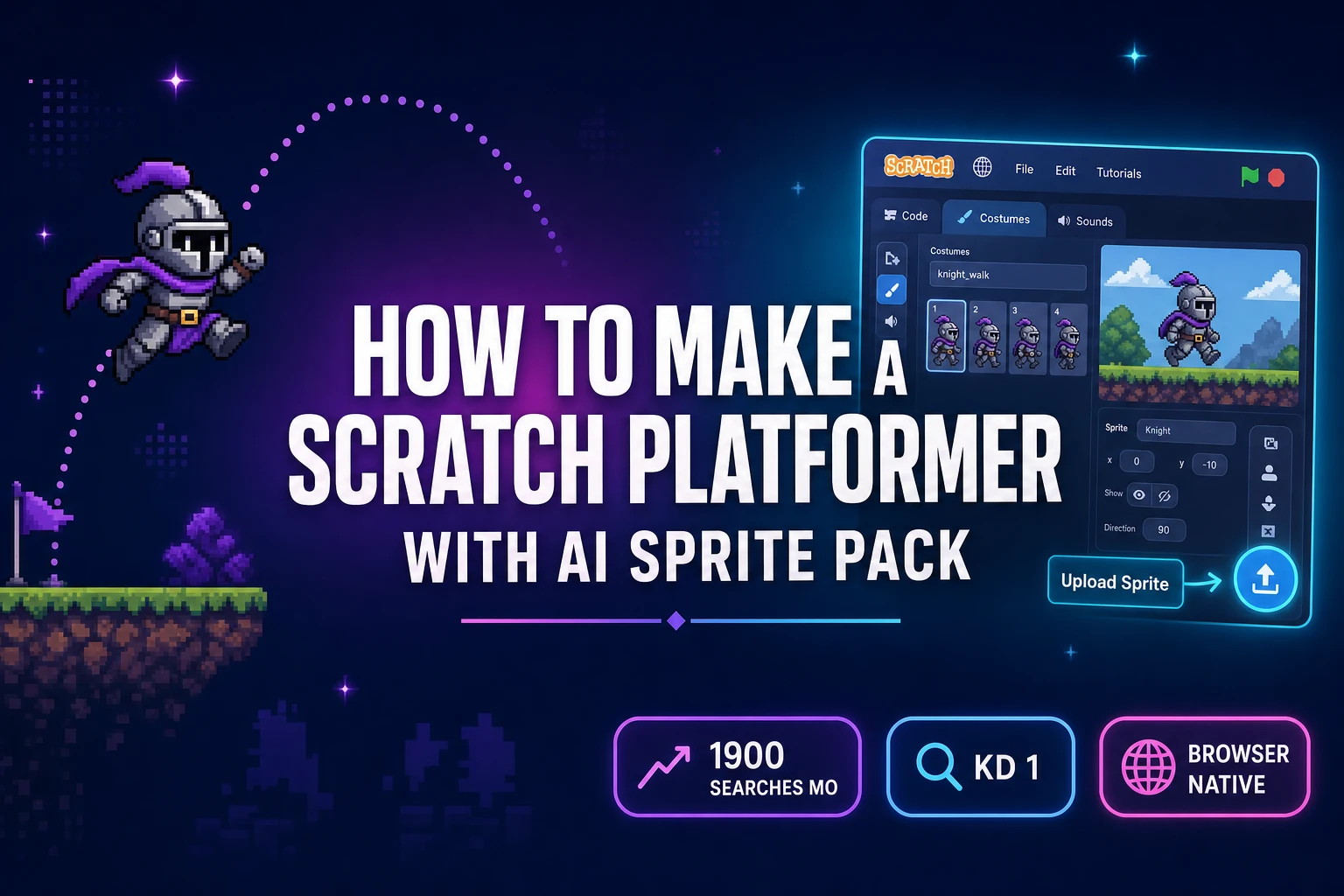 How to Make a Scratch Platformer (With AI Sprite Pack)