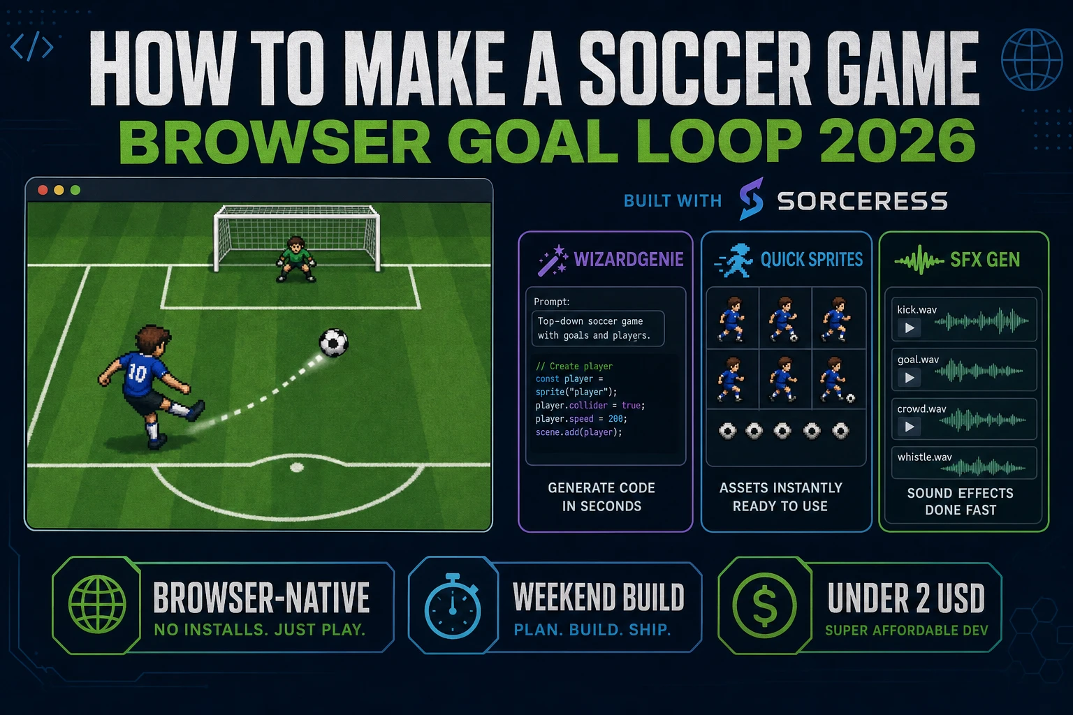 Kick How to Make a Soccer Game (Browser Goal Loop 2026)