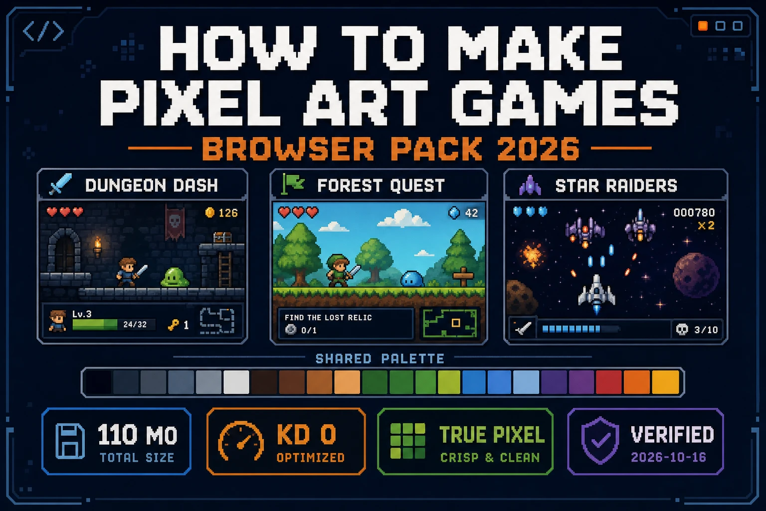 Knit How to Make Pixel Art Games (Browser Pack 2026)