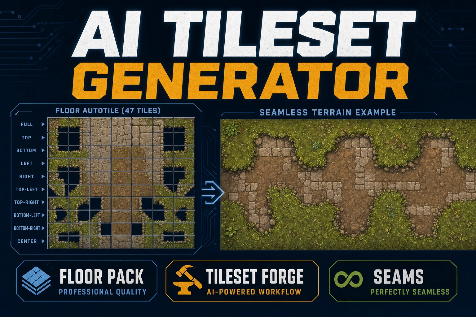 Lay an AI Tileset Generator (Floor Autotile Pack)