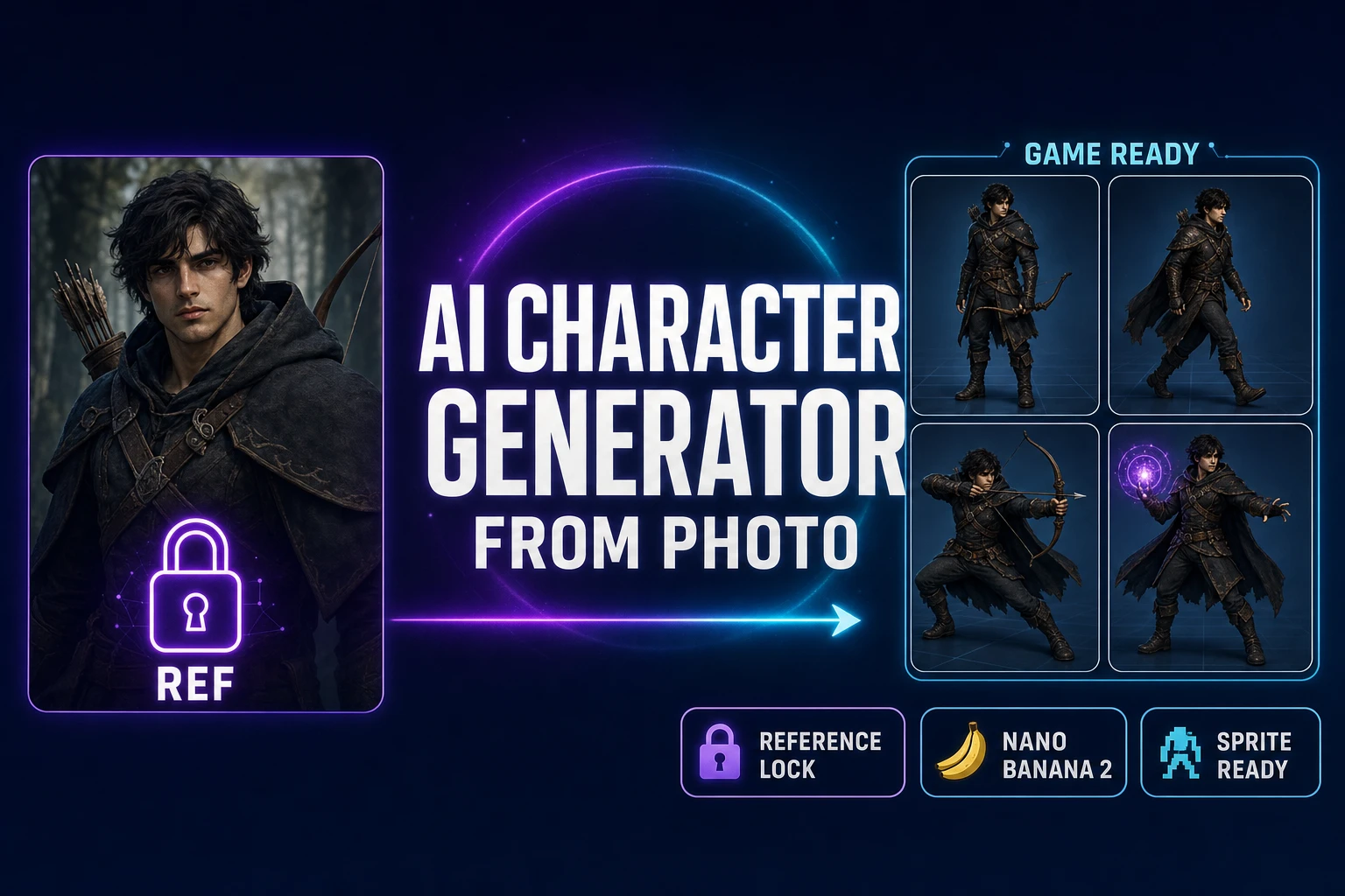 Layout an AI Character Generator From Photo (Game-Ready)