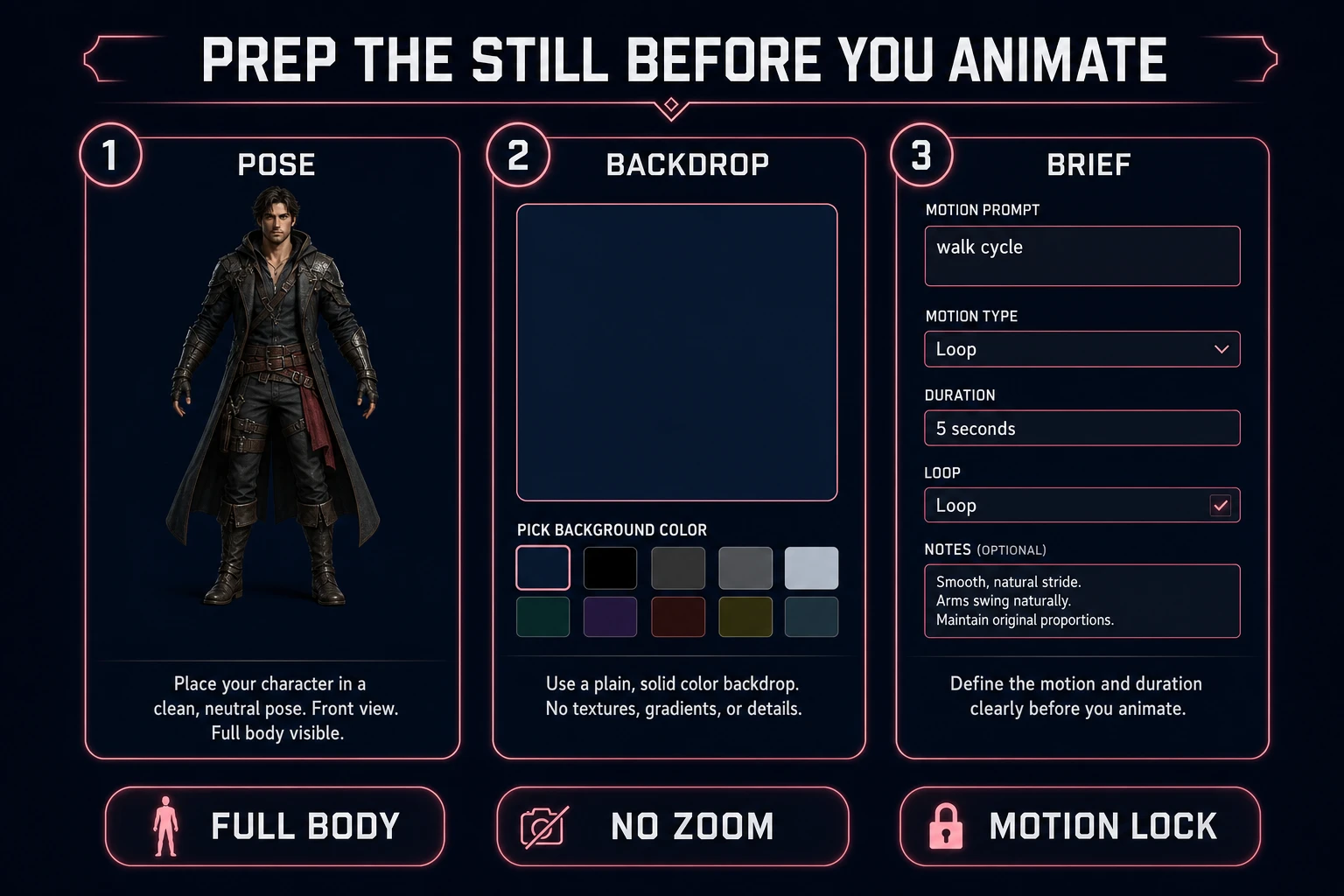 Prep the still before using an ai animation generator from image