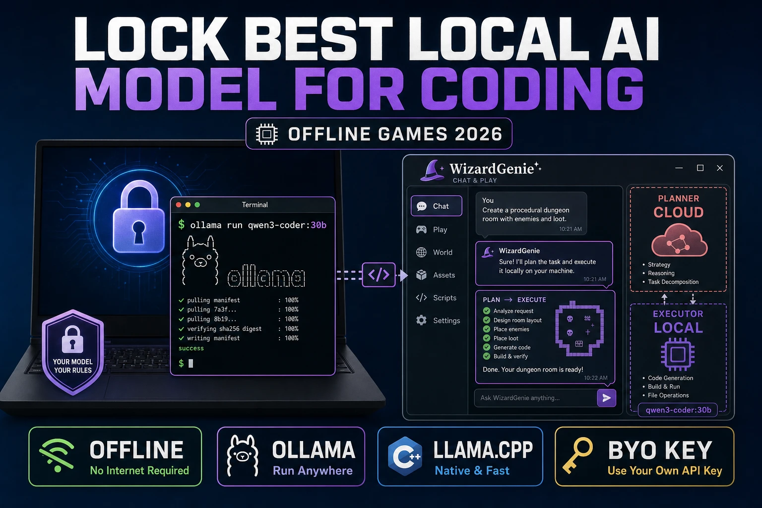 Lock Best Local AI Model for Coding (Offline Games 2026)