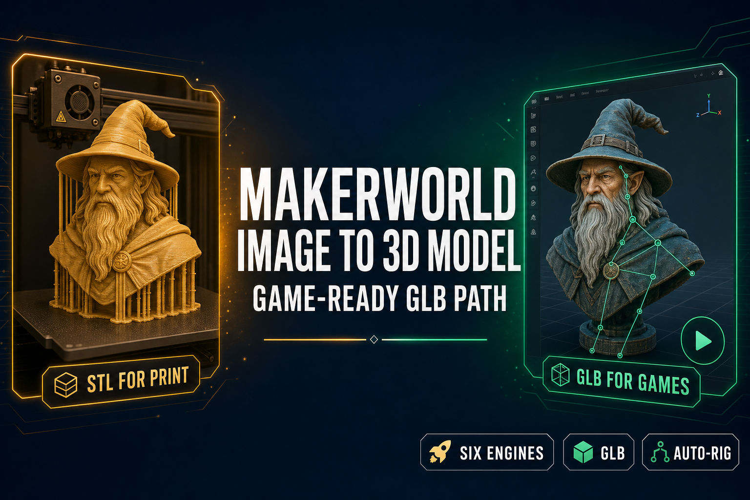 Makerworld Image to 3D Model (Game-Ready GLB Path)