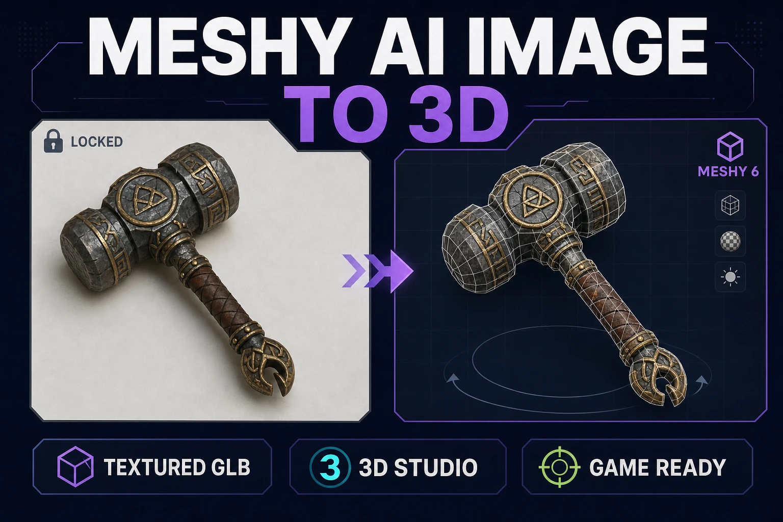 Mesh Meshy AI Image to 3D (Textured GLB)