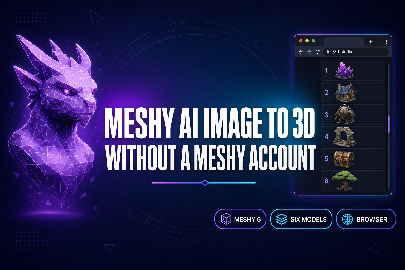 Meshy AI Image to 3D Without a Meshy Account