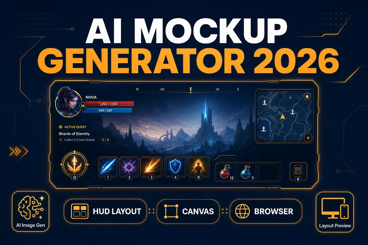 Mock an AI Mockup Generator (Game UI Layout 2026)