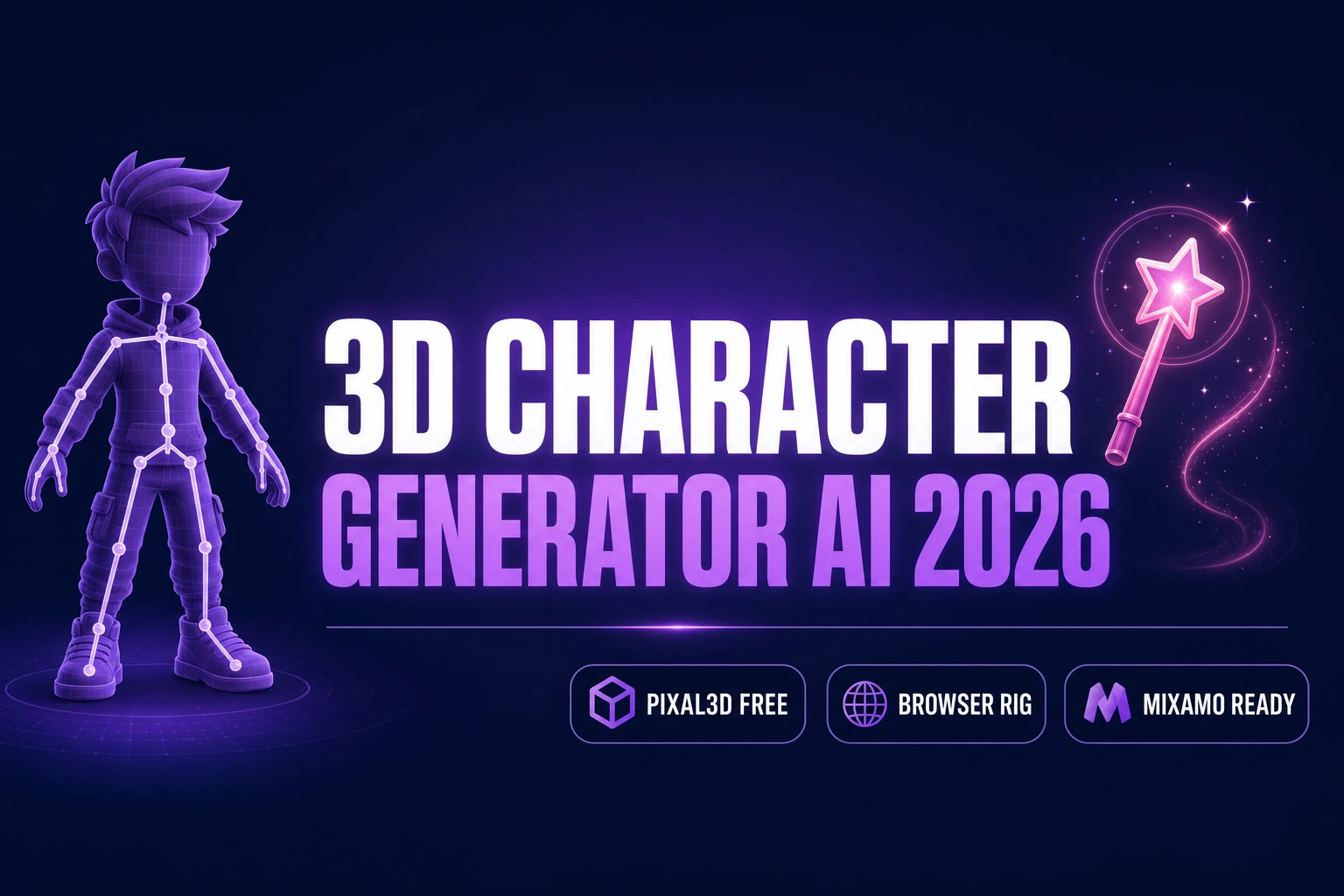 Model a 3D Character Generator AI (Free Browser Rig 2026)