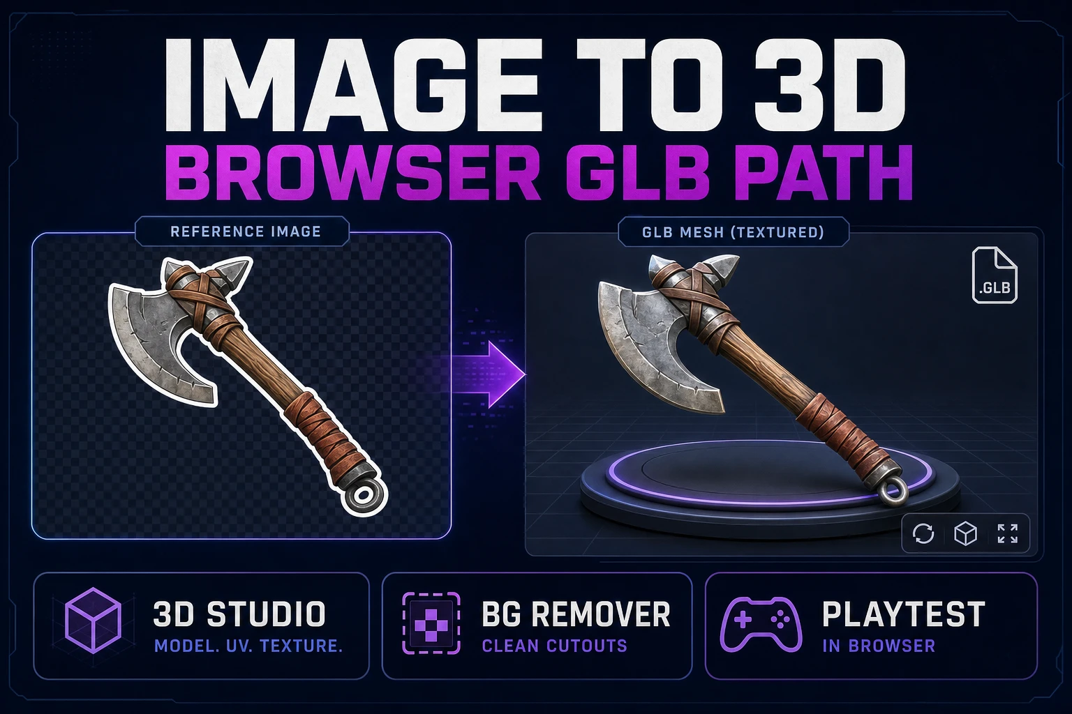 Mold Image to 3D (Browser GLB Path)