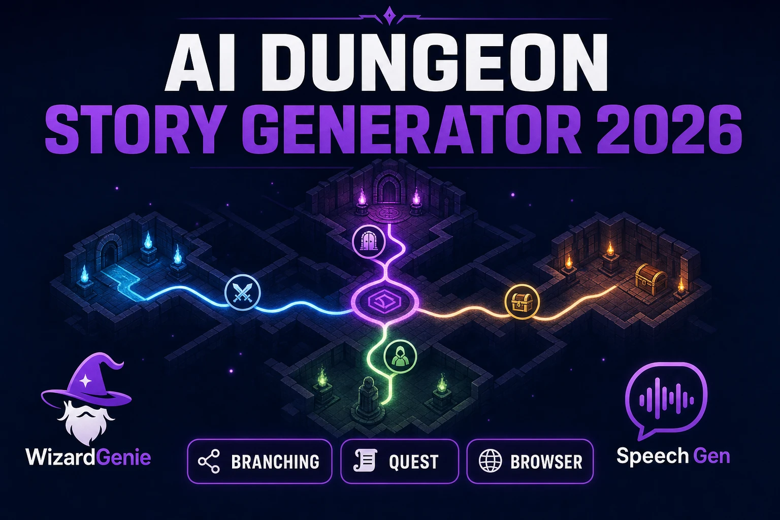 Narrate an AI Dungeon Story Generator (Branching Quest 2026)