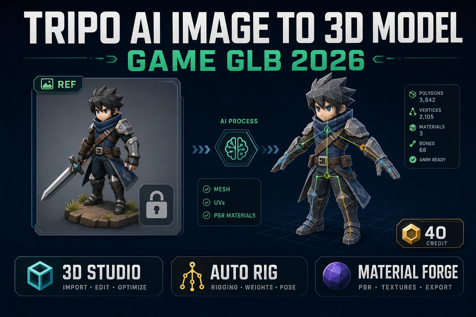 Prop Tripo AI Image to 3D Model (Game GLB 2026)