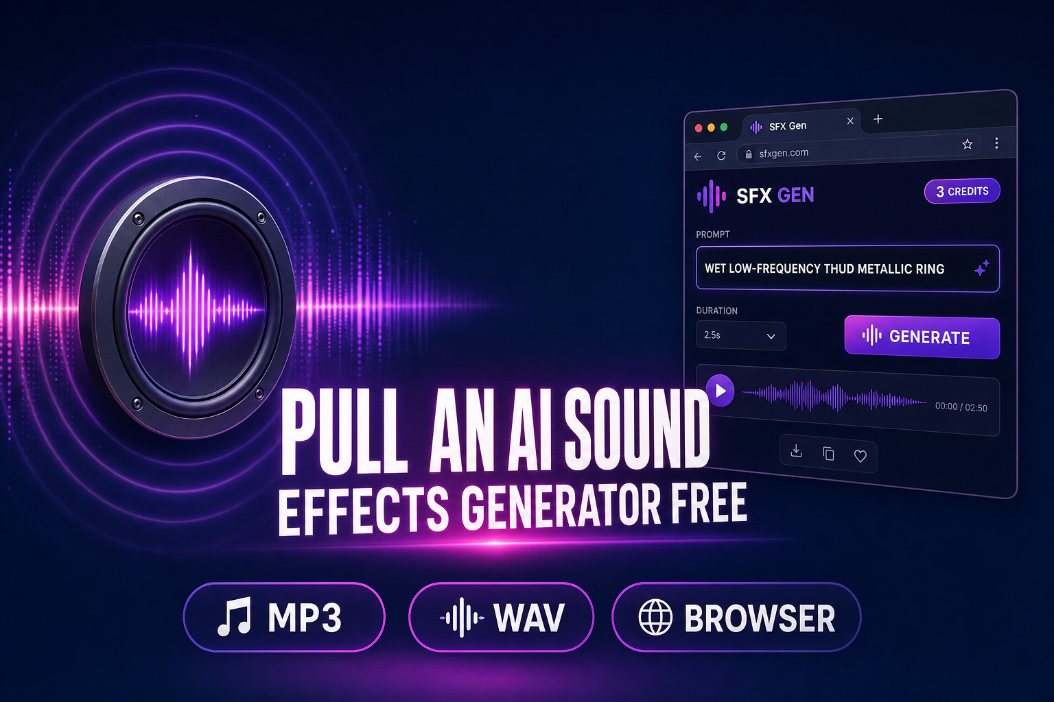 Pull an AI Sound Effects Generator Free (Browser Pack)