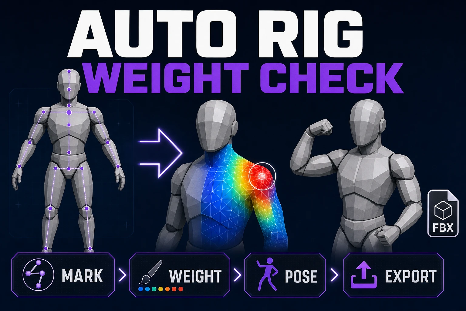 Rig With Auto Rig for Game Characters (Weight Check)