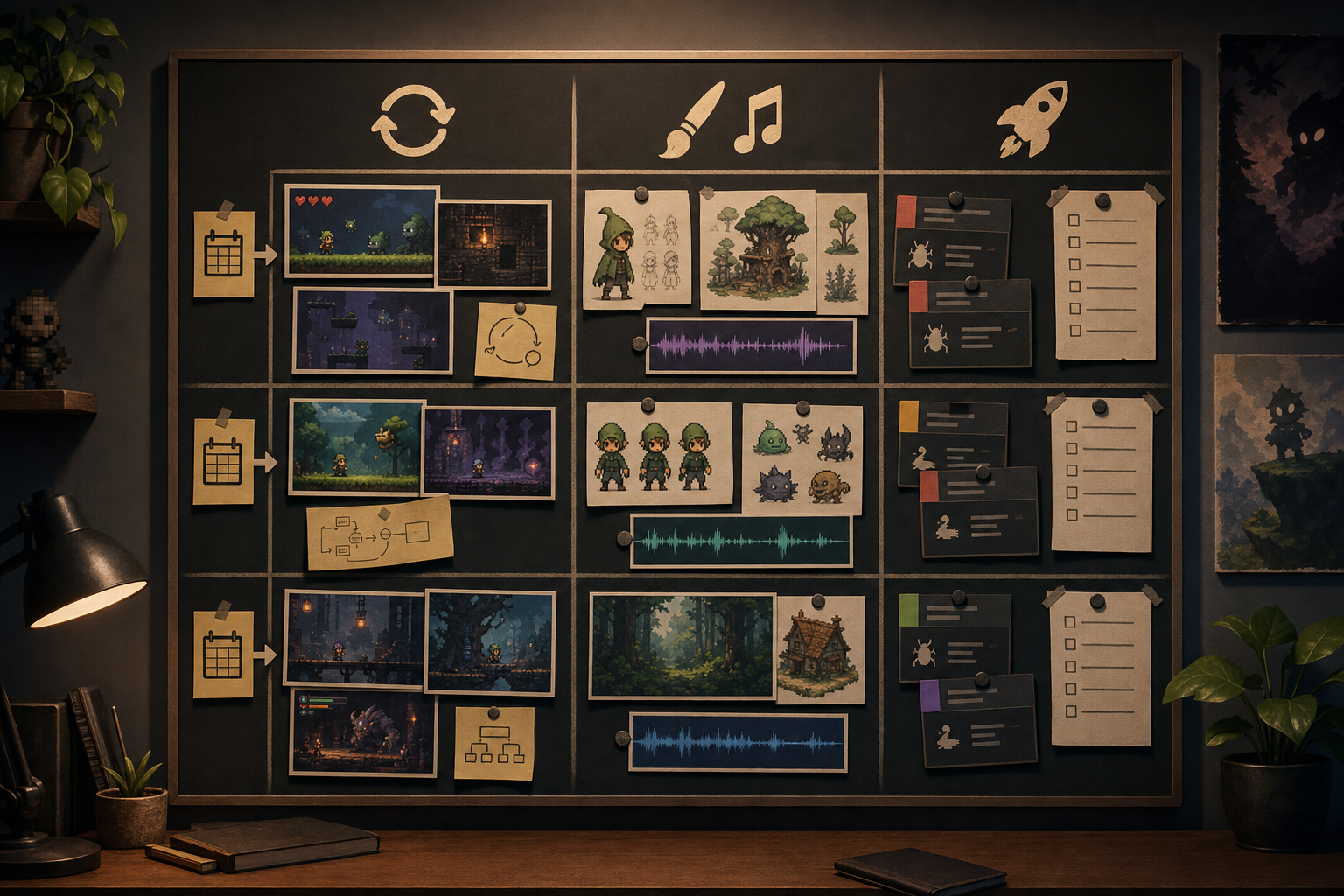 Three-week AI game development roadmap from core loop to assets to launch checklist
