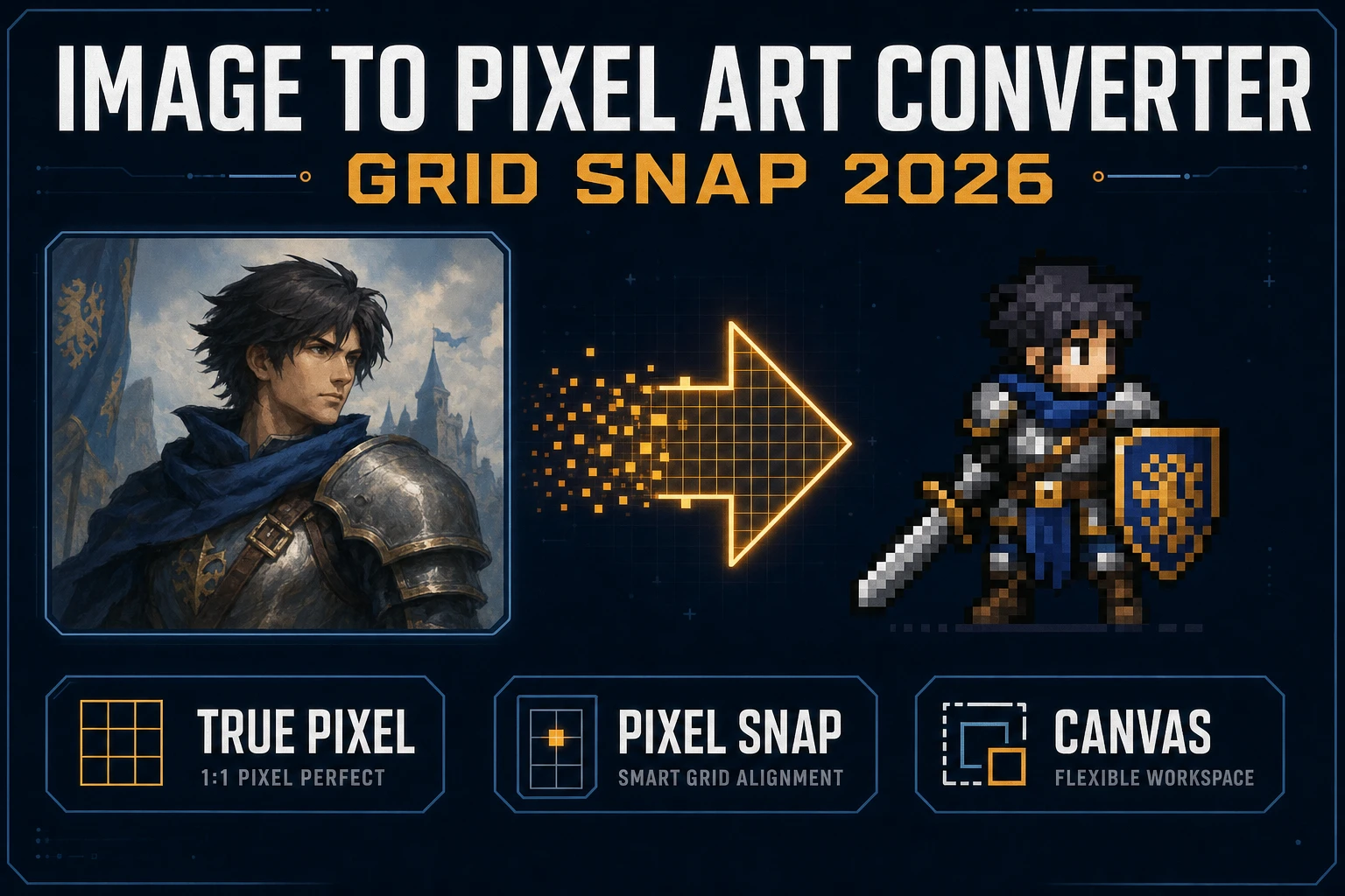Slice Image to Pixel Art Converter (Grid Snap 2026)