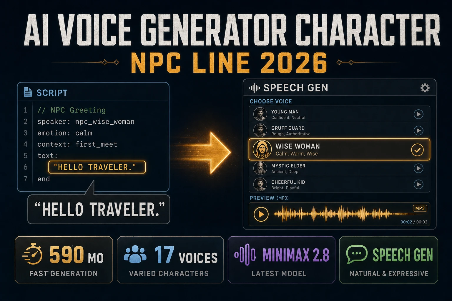 Speak AI Voice Generator Character (NPC Line 2026)