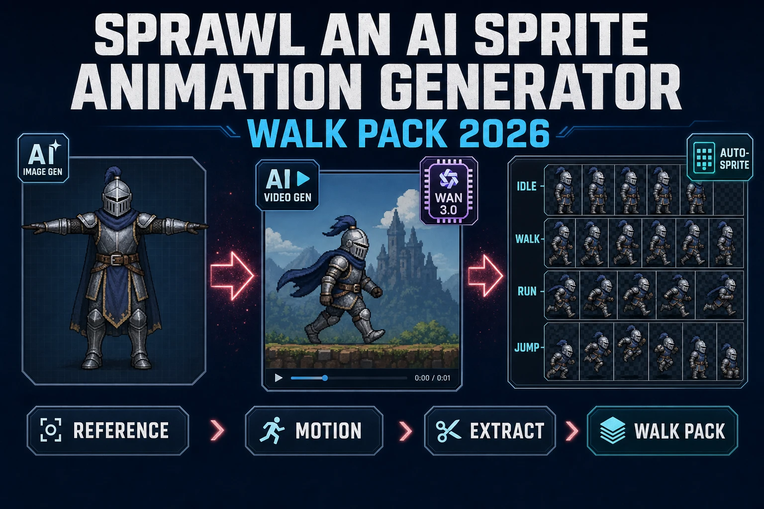 Sprawl an AI Sprite Animation Generator (Walk Pack 2026)