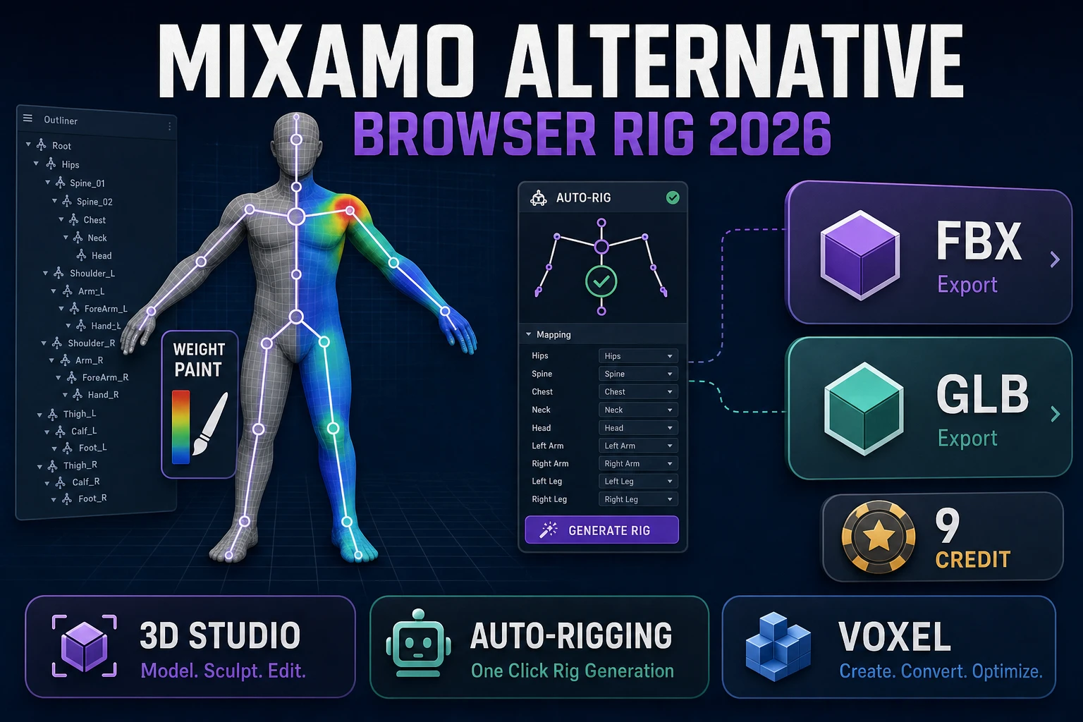 Swap Mixamo Alternative (Browser Rig 2026)