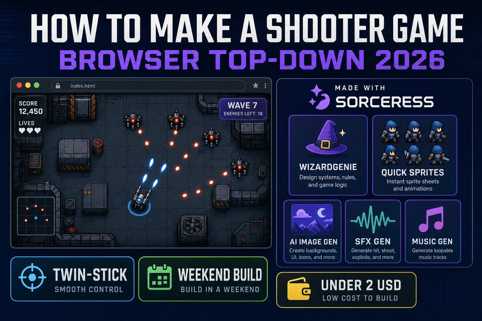 Top How to Make a Shooter Game (Browser Top-Down 2026)