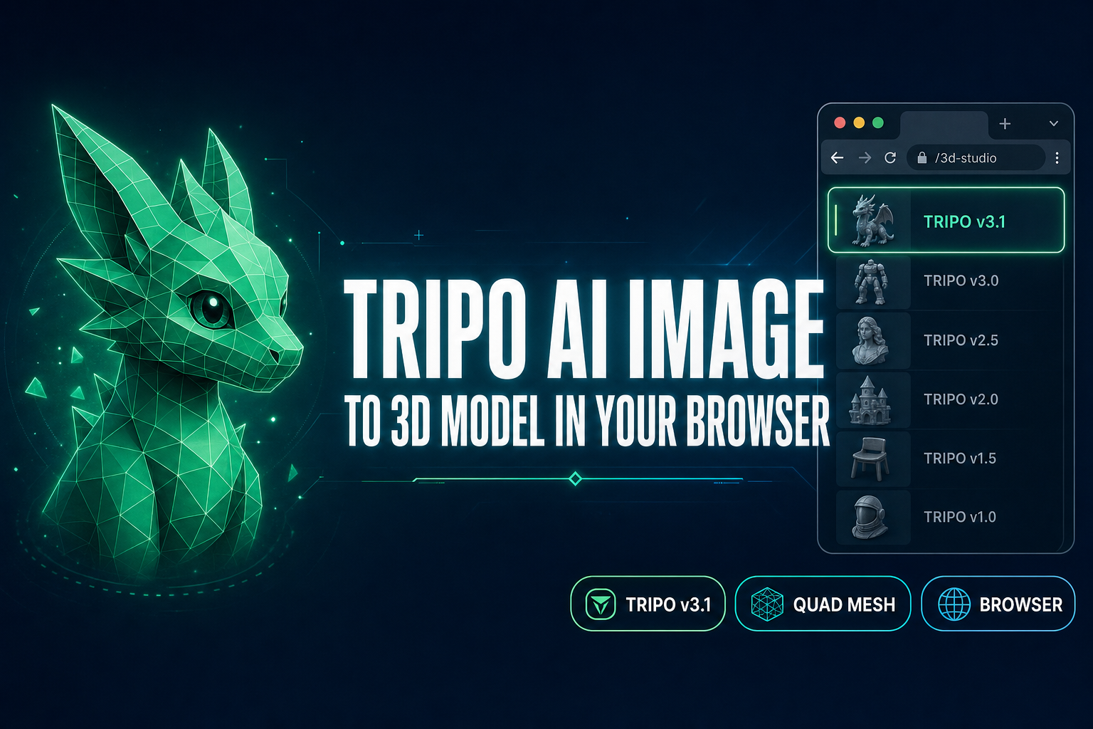 Tripo AI Image to 3D Model in Your Browser