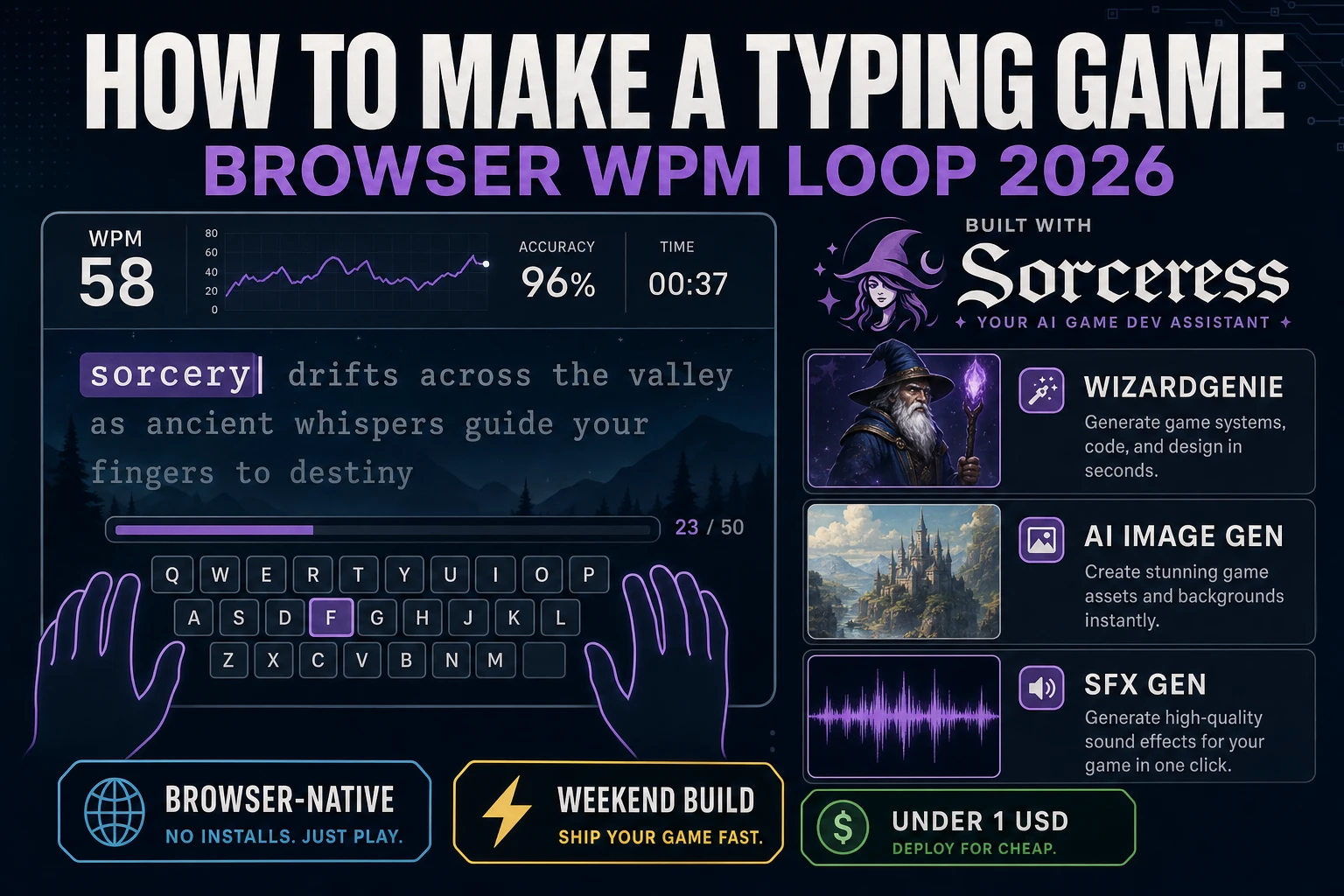 Type How to Make a Typing Game (Browser WPM Loop 2026)